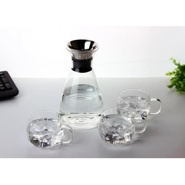 кувшин боросиликатного стекла 35оз с крышкой, Карафе воды верхней части сальто силикона изолированным крышкой