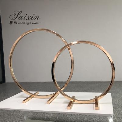 ZT-354 Novas peças centrais de casamento ouro metal arco redondo floresta para equipamentos de decoração de evento