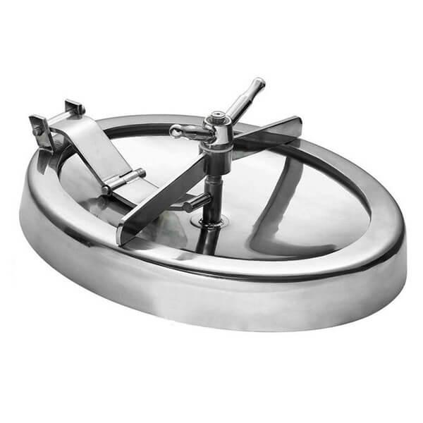 304 316L Stainless Steel Manhole Cover Sanitary Elliptical Shape For Hygienic Tank Vessels