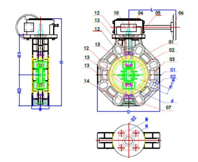 Режим ручного управления NB-QXHY 150psi UPVC PVC Worm Gear Butterfly Valve с O-Ring EPDM