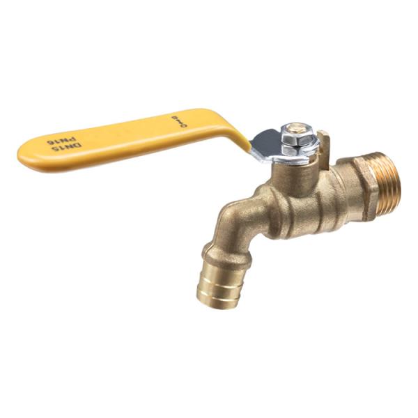 TMOK Brand 16 Bar 1/2 Inch Steel Handle Nature Brass Color Brass Bibcock