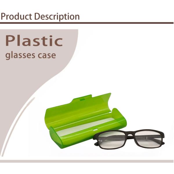 Slim Green Plastic Glasses Case Custom Logo Printing