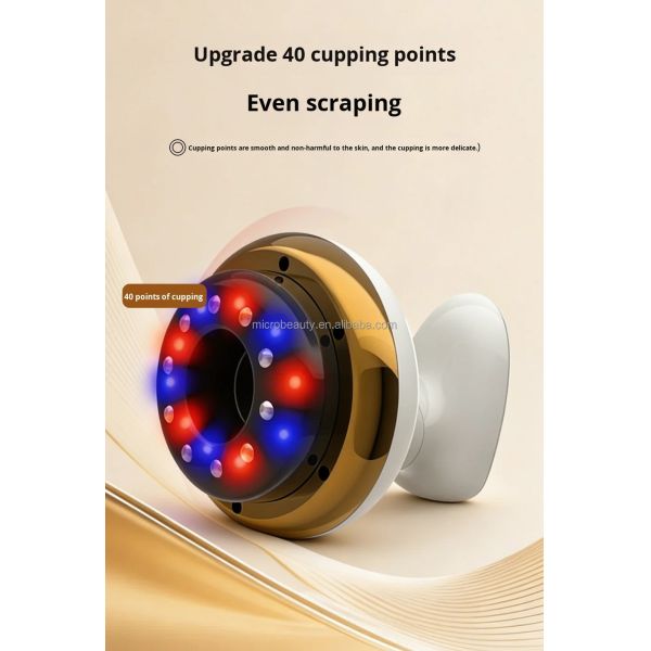Electric Vacuum Cupping Massager with 9 Level Red & Blue Light Heating Therapy Smart Vacuum Body Sculpting Massager
