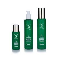 Embalaje cosmético 50g 50ml 100ml Botella verde Botella de vidrio de la bomba para el cuidado de la piel