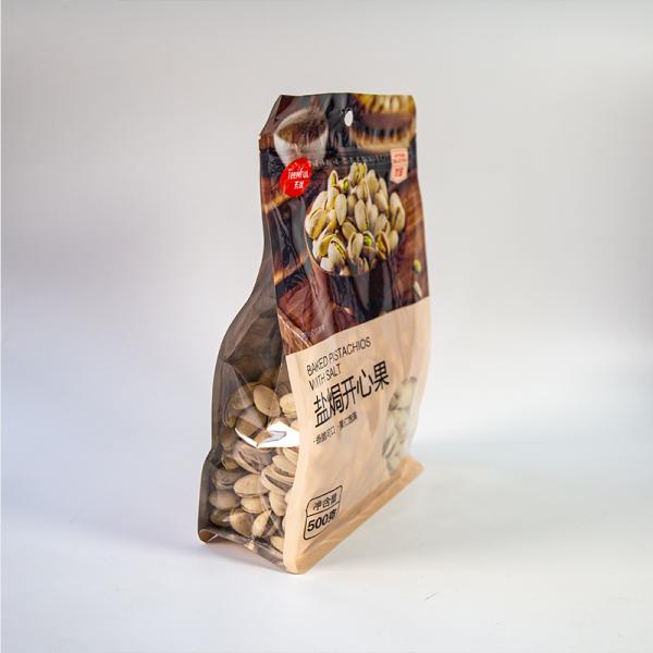 Food-Grade Eight Sided Sealing Bags With Transparent Windows Ideal For Snacks And Nuts Packaging Bulk Orders Discounts.