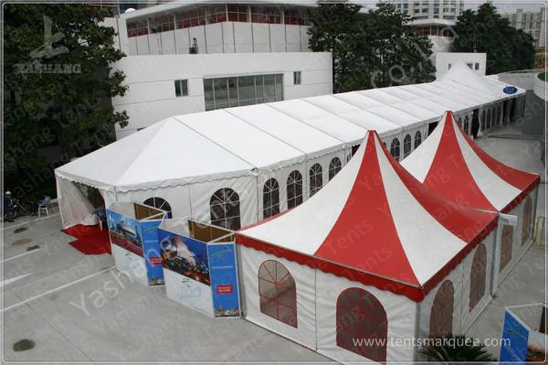 Color Stripe Top Cover Durable High Peak Pole Tent , High Peak Tent Rentals