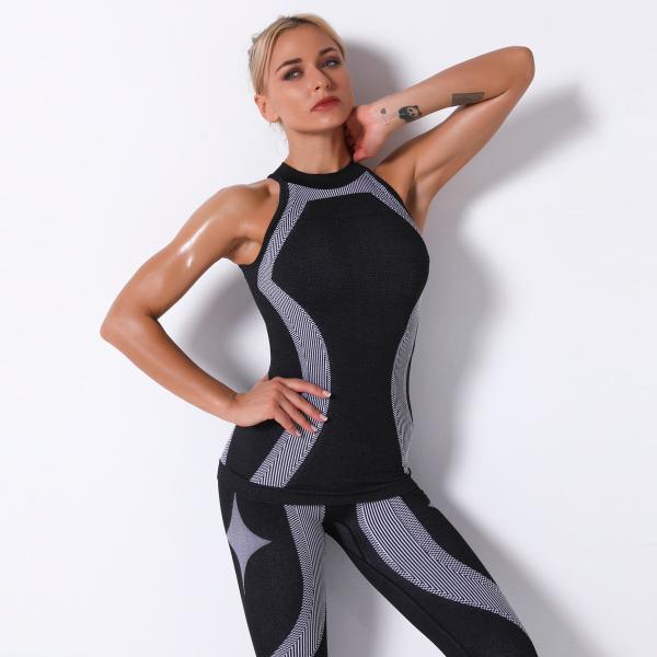 Seamless knitted breathable, moisture-absorbent, sweat-wicking sexy vest yoga dress women's running fitness top