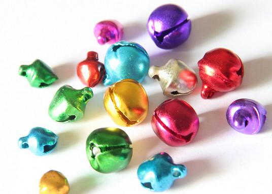 supply colorful small aluminium jingle bells ornament for gift box, Christmas or toy decoration