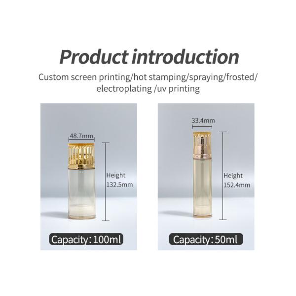 AS Collar 20lm 30ml 50lm Airless Pump Spray Bottle for Sunscreen and Vacuum Cream Pump Bottle in Cosmetic Packaging