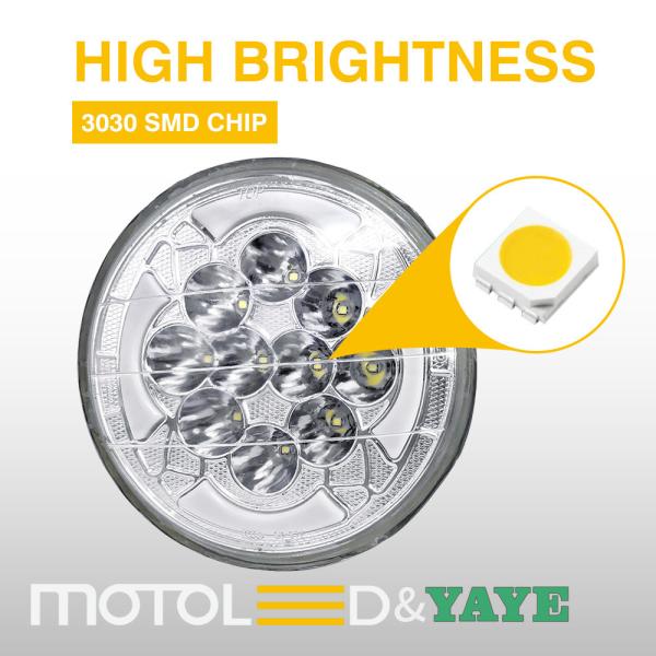 743*312*310 mm YAYE GN 125 XTZ Motorcycle Round LED Headlight with Daytime Running Light / Turn Signal
