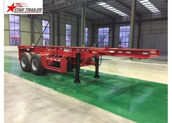 Extra Durability Flatbed Semi Trailer , 40ton 40 Ft Flatbed Trailer