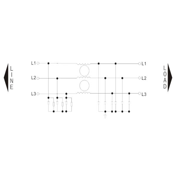 Серия DAC4-D Трехфазный источник питания EMI фильтр 40A 50A 60A 80A 100A