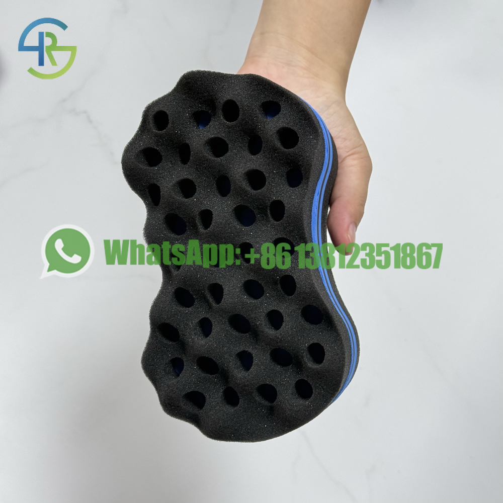 Professional Blue Figure-8 Magic Curl Sponge – Afro Coil Styling Tool for Black Men, USA Wholesale Supply