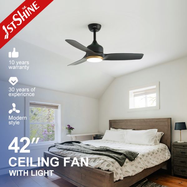 42-Inch Matte Black DC Ceiling Fan with Gold Accent LED Light and Remote Control