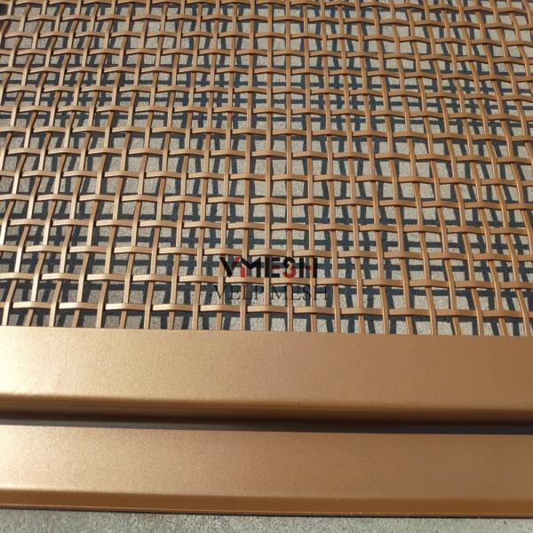 Powder Coating Golden Color Architectural Stainless Steel Decorative Wire Mesh Curtain