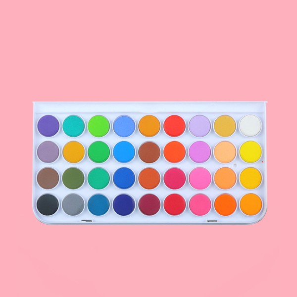 36 Colors 500g Professional Solid Watercolor Paint Set With Transparent Cover Color Palette