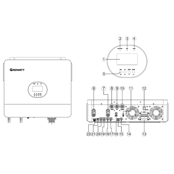 Growatt Solar Inverter 8KW MIN8000TL-X(E) Solar Product 8KW on Grid Growatt Solar Inverter for Smart Home