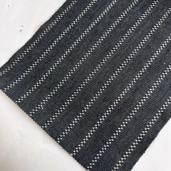 Black Stripe 100% Cotton Jacquard Denim Fabric For Jackets 150cm