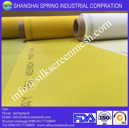 polyester monofilament plain mesh 120T white/yellow for color designs printing silk screen printing