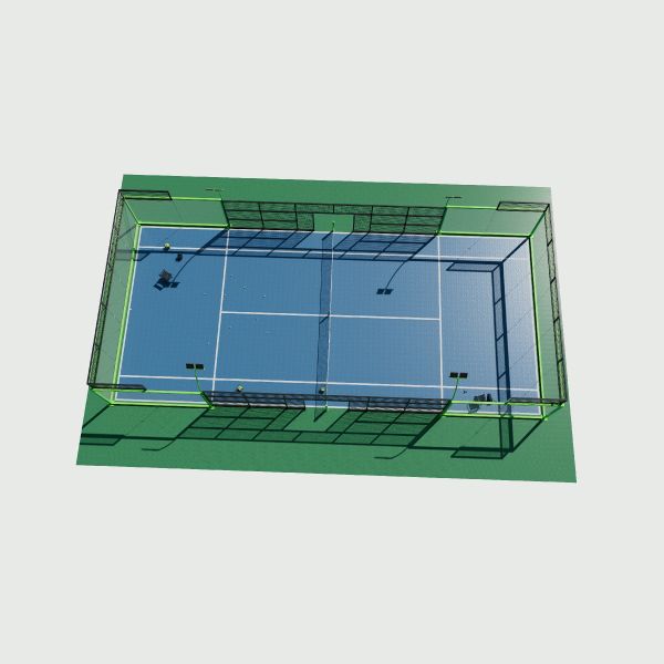 Outdoor Paddle Courts Panoramic Galvanized Custom Color Padel Tennis Court