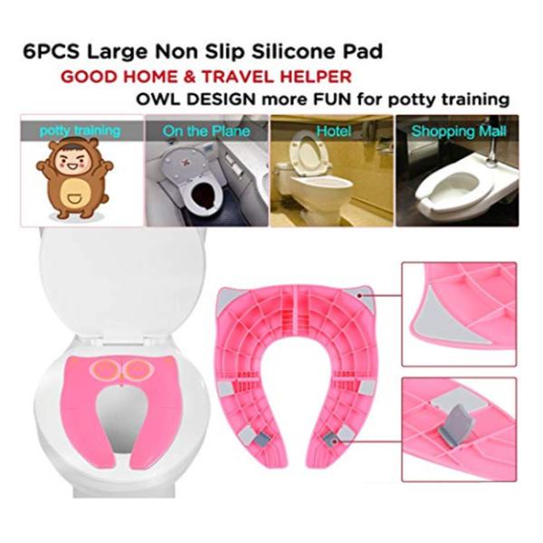 Child Travel Foldable Potty Seat , Portable Baby Toddler Toilet Seat