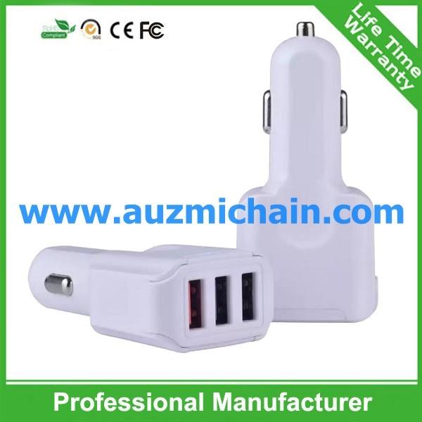 Fireproof Private new mould car charger type-C Quick car charger 2 USB 3 usb car charger