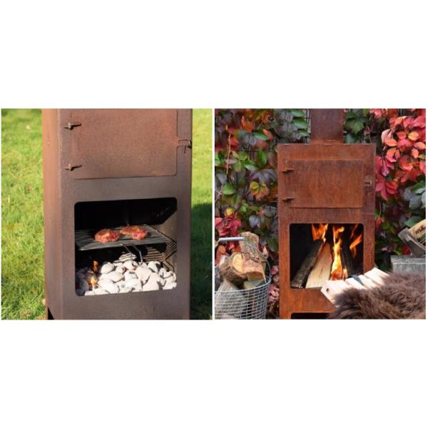 Древесина печи пиццы открытого сада горя камин Corten стальной с грилями
