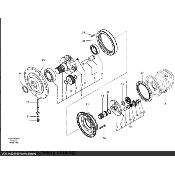 Swing Gearbox 2nd Planetary Gear Carrier EC360 Planetary Gear Parts