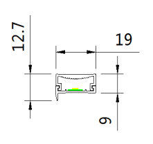 A260F.18 Rear Shelf Light, Aluminum+PC, SMD2835, dark grey, 3000/4000/6000K, 200-2850(L)x19(W)x12.7mm(H), 7.5W/M, Ra>90