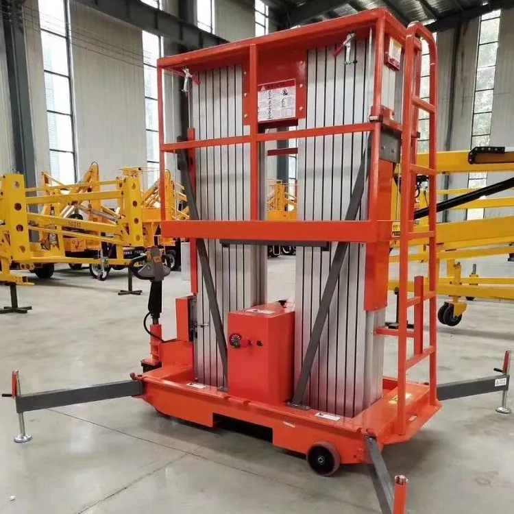 10m Battery or Manual Double Mast Vertical Lift Aluminum Lift Single Person Elevator Electric Lift Ladder