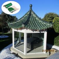 Telhas de telhado vitrificadas verdes chinesas tradicionais para o miradouro asiático