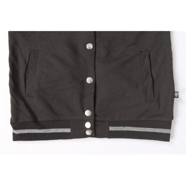 Black Grey Kids Terry Bomber Jacket 65% Polyester 35% Cotton