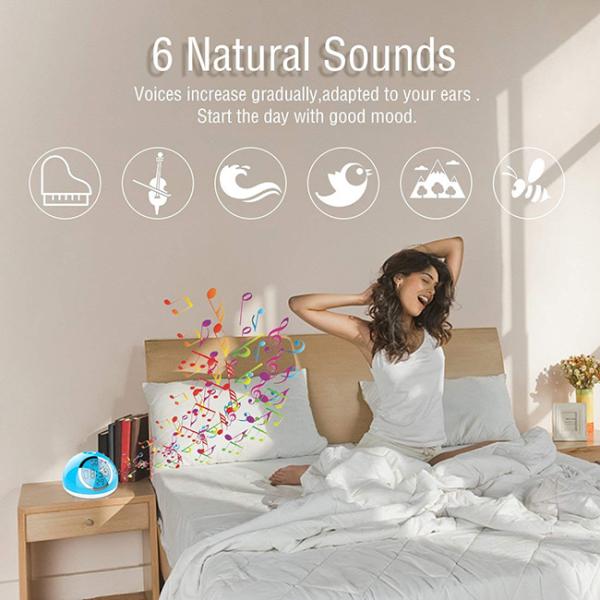Multicolor LED Touch Light Alarm Clock 2000MA Battery Capacity For Bedroom
