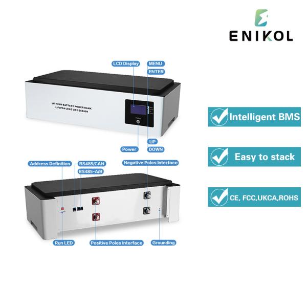 5kwh 10kwh 20kwh batterie LiFePo4 empilable 48V batterie au lithium pour l'énergie solaire