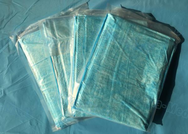 Folhas médicas descartáveis da cor azul, folhas de cama médicas 40 - 100gsm