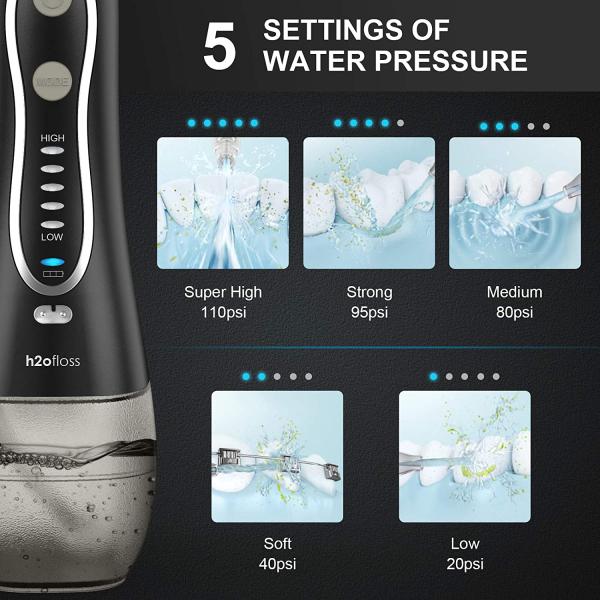 Зубы очищая ультразвуковую воду Flosser Multimodes с перегревают защиту