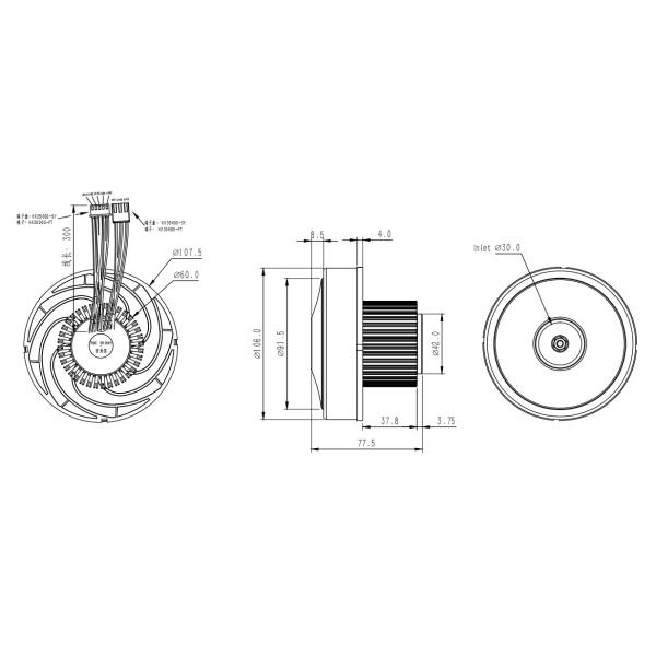 7kpa Высокое давление 24 вольт вентилятор вентилятор высокой мощности вентилятор 100 м3/ч