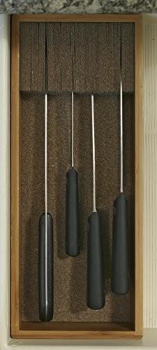 Eco Friendly Bamboo Knife Block , Bamboo Knife Holder Drawer Easy Cleaning