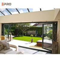 2.0mm Espessura Alumínio Portas dobráveis Exterior Balcão portátil Vidro Bi Porta dobrável Com Plexiglás