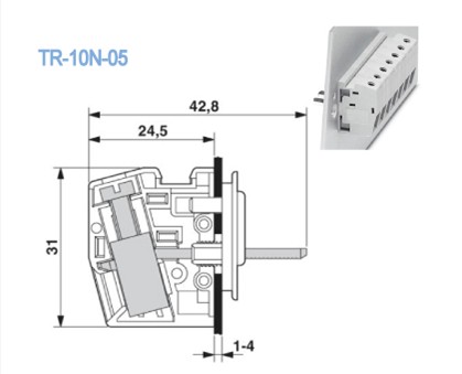65A Through Panel Terminal Blocks For Electric Lighting Pitch 10.1mm UL CE