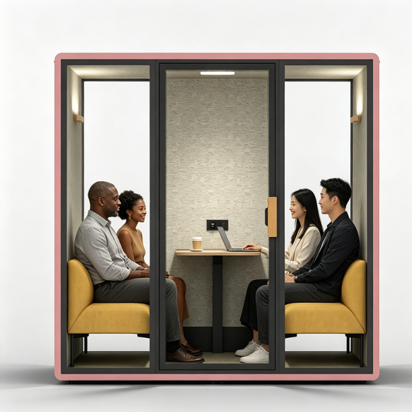 Laminated Glass Soundproof Meeting Pods Acoustic Silent Booth Office 30dB~35dB