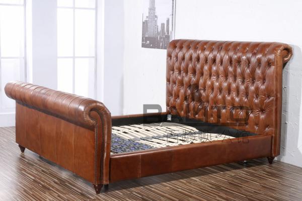 classical old style antique luxury leather bed furniture