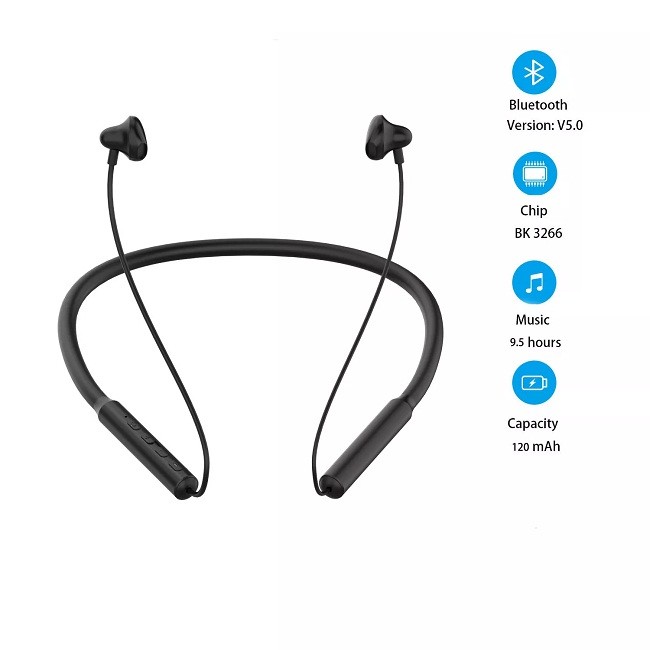 Шлемофон спорт Playtime Neckband 10hours наушников Bluetooth 5,0 беспроводной