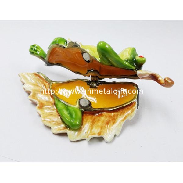 Frog enamel trinket jewelry box frog shape fancy jewelry gift box for Jewerly