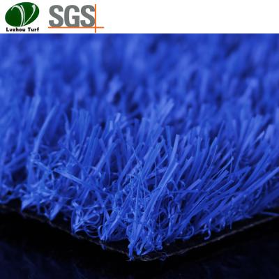 Indoor Outdoor Artificial Turf Blue Synthetic Grass Carpet Garden Landscaping