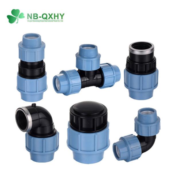PP Polypropylene Compression Plastic Pipe Fittings Elbow Tee Irrigation Ball Valve