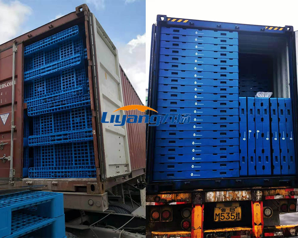 Паллеты HDPE решетки поверхностные 1300mm×1100mm×155mm CE входа 4 путей