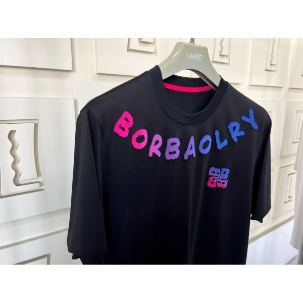 Crew Neck T - Shirt | Colorful Flocking Letter & Pattern Design 100%Cotton Jersey Men T-shirt