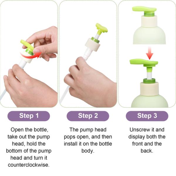 Umetass Green Travel Shampoo and Conditioner Bottle With Pump Cosmetic Packaging