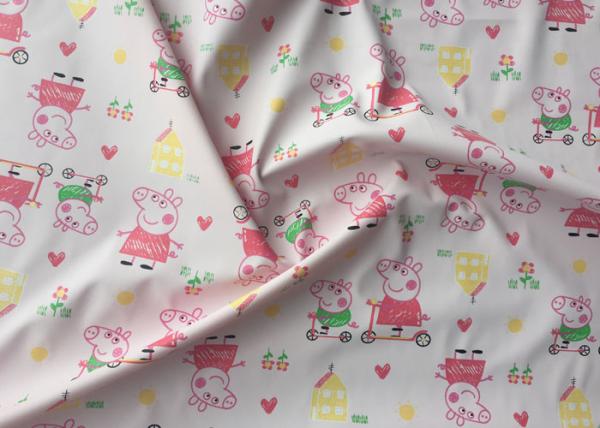 Pink Printed Garment Leather Fabric Handfeeling For Kids' Garment